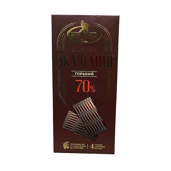 Шоколад "Академия" горький 70% 88 гр/КФ Крупская