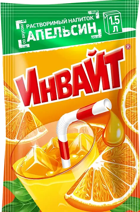 Растворимый напиток "ИНВАЙТ" Апельсин 12г/24шт/Канди Клаб