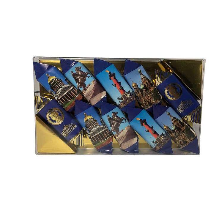 Набор конфет "Виды Санкт-Петербурга" (пралине, вафли, шоколад) 140гр/Петербургская Коллекция