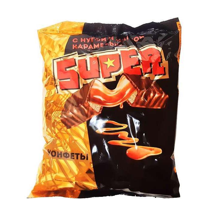 Конфеты глазированные "Super" с нугой и мягкой карамелью 500г/8пак/KDV