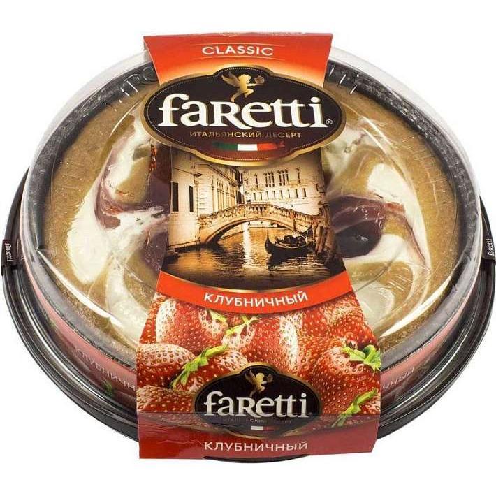 Торт бисквитный "Клубничный" 400 гр/Faretti