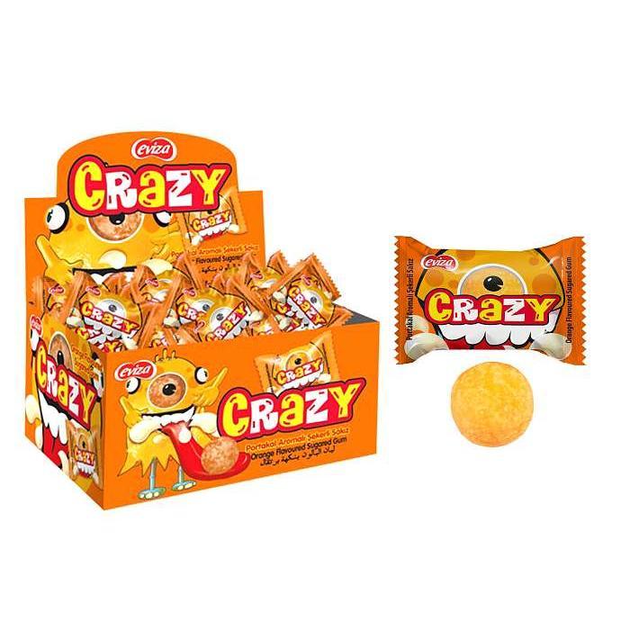 Жевательная резинка "CRAZY GUM" кислая Апельсин 3,5г/100шт/Конфитой