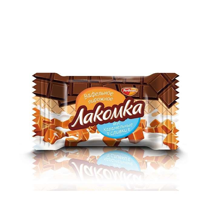 Вафельное пирожное "Лакомка" вкус карамельные сливки 30г/Такф