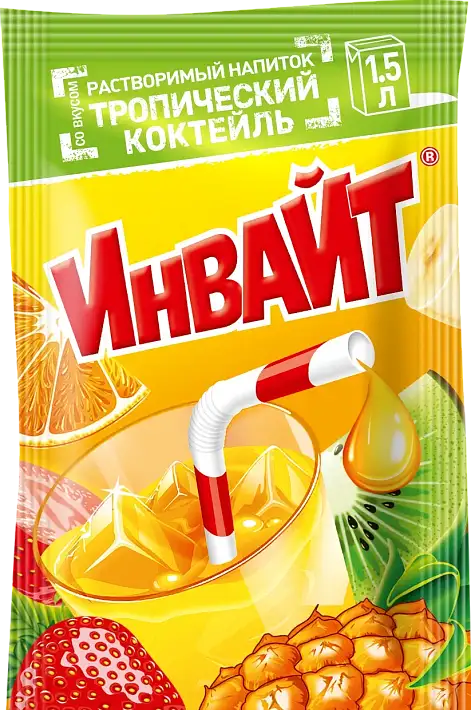 Растворимый напиток "ИНВАЙТ" Тропический коктейль 12г/24штCandy Club