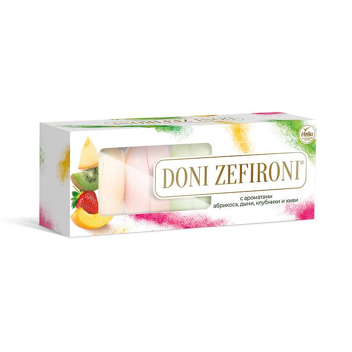 Зефир "DONI ZEFIRONI" ассорти Абрикос, Дыня, Клубника, Киви 210г/Нева КФ