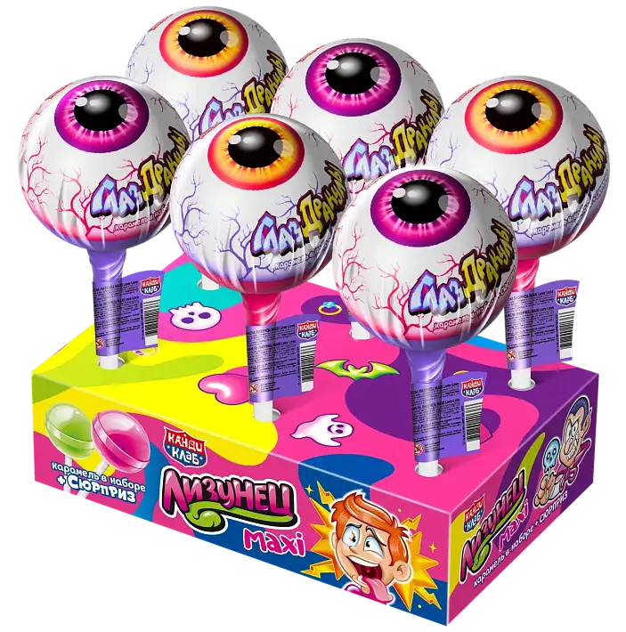 Карамель "Лизунец MAXI Глаз Дракулы" в наборе с подарком 112г/Канди Клаб