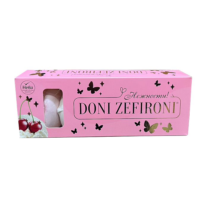 Зефир "DONI ZEFIRONI" со вкусами Вишни и Пломбира 210г/Нева