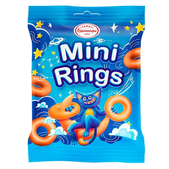 Сушки "Mini Rings" синие 60г/18шт/Брянконфи