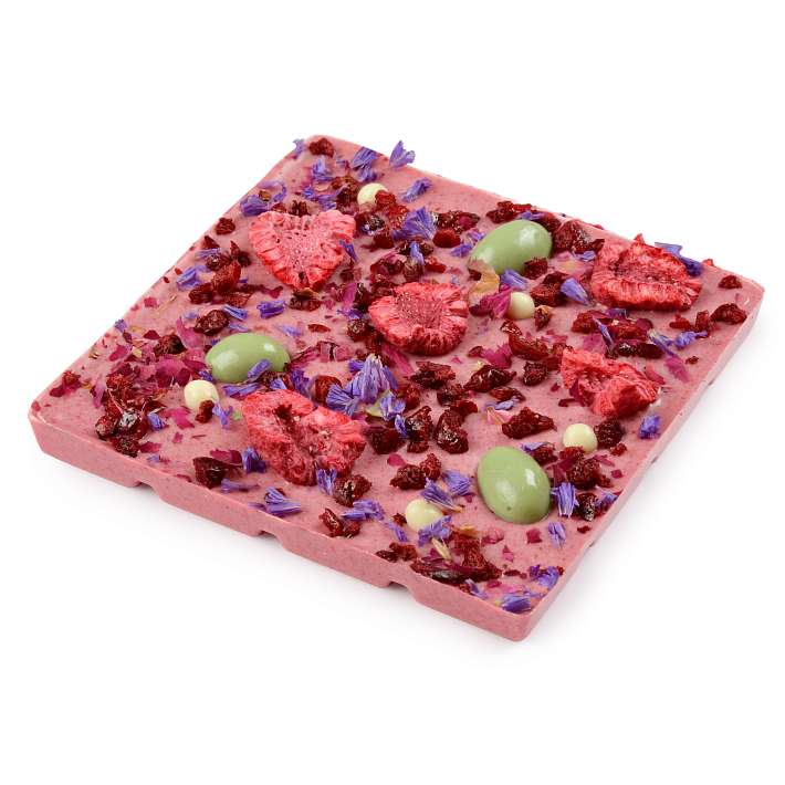 Шоколад "Малина, Вишня, Зеленый чай" белый 75г/Шокоделика