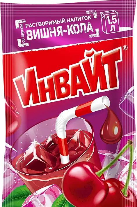 Растворимый напиток "ИНВАЙТ" Вишня-Кола 12г/24шт/Канди Клаб