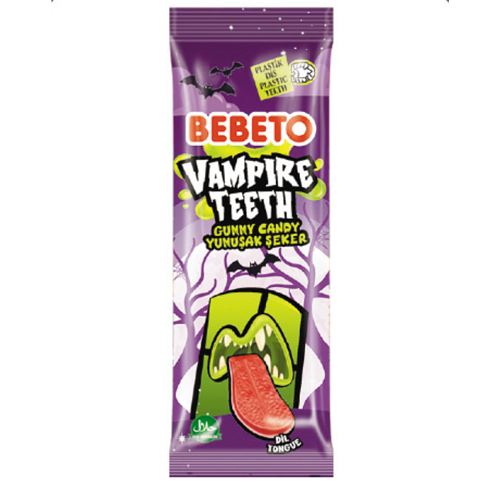 Мармелад "VAMPIRE TEETH" со вкусом Клубники 25г/24шт/Bebeto