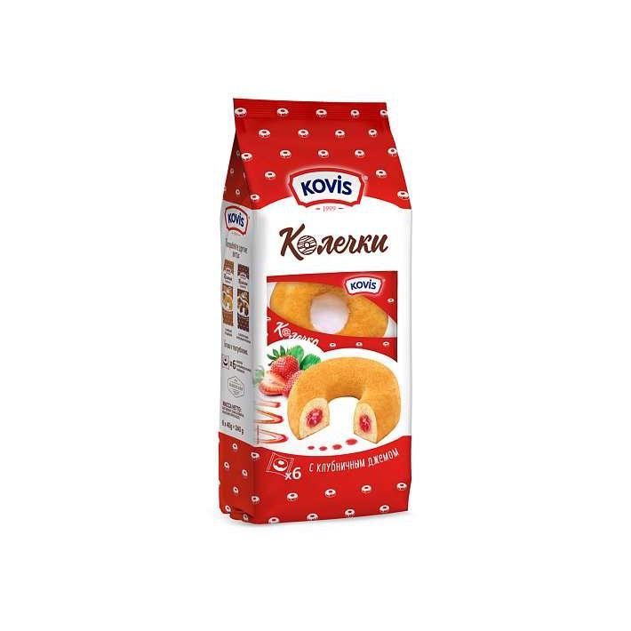 Колечки "Kovis" с Клубничным джемом 240г/Раменский КК